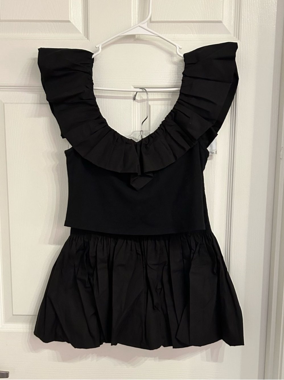 Anthropologie Smocked Black Top and Skirt (sold as a set)